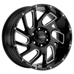 Ultra 221 Carnage 17x9 6x139.7 18 ET 106.1 CB Gloss Black w/ CNC Milled Accents & Clear Coat