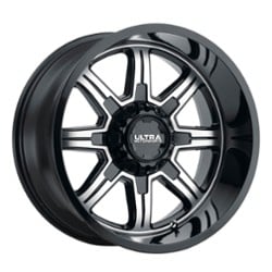 Ultra 229 Menace 15x8 5x139.7/5x114.3 -19 ET 81.5 CB Gloss Black w/ Diamond Cut Face and Clear Coat