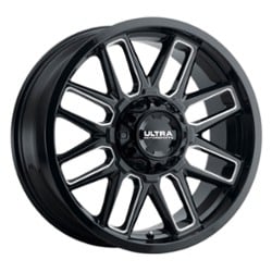 Ultra 231 Butcher 18x9 5x139.7/5x127 12 ET 87 CB Gloss Black with Milled Accents and Clear Coat