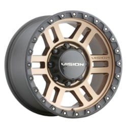 Vision 354 Manx2 17x9 5x127 -12 ET 87.1 CB Satin Bronze W/ Satin Black Lip SS Bolts