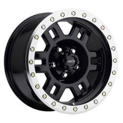 Vision 398 Manx BL 17x8.5 Blank 6 Lug -30 ET 83 CB Gloss Black Machined Ring