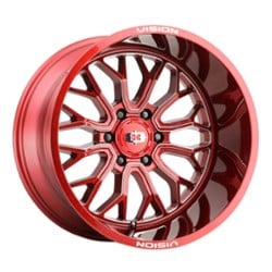 Vision 402 Riot 20x9 5x127 10 ET 78.1 CB Red Tint Milled Spoke