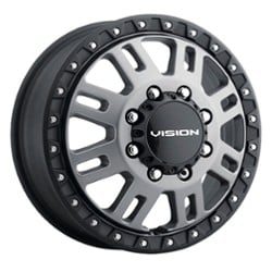 Vision 408 Manx 2 Front 16x6 8x170 115 ET 125.2 CB Satin Gray/Black Lip Ring