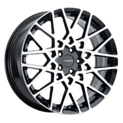 Vision 474 Recoil 17x8 5x108 38 ET 73.1 CB Gloss Black Machined Face