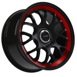 Vision 478 Alpine 16x8 5x100/5x115 38 ET 73.1 CB Gloss Black Red Tint Brushed Lip