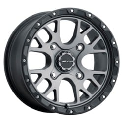 Vision 545 Rocker ATV 14x7 4x110 38 ET 86 CB Gunmetal w/ Satin Black Lip