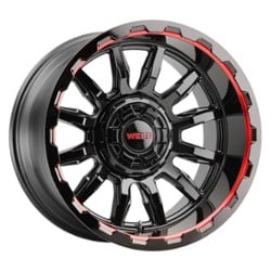 Weld Off-Road Gauntlet W138 20x10 5x139.7/5x150 -18 ET 110.2 CB Gloss Black Milled Red