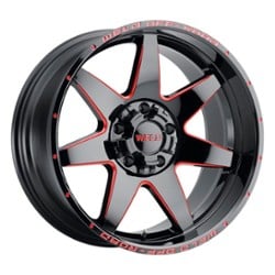 Weld Off-Road Retaliate W110 20x9 5x127/5x139.7 20 ET 87.1 CB Gloss Black Milled Red