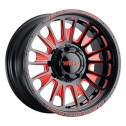 Weld Off-Road Scorch W122 20x10 6x135/6x139.7 -18 ET 106.1 CB Gloss Black Milled Red