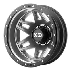 XD Series XD130 Machete Dually Rear 20x7.5 8x165.1 -152 ET 121.5 CB Matte Gray w/Black Reinforcing Ring