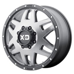 XD Series XD130 Machete Dually Front 20x8.25 8x165.1 127 ET 125.5 CB Matte Gray w/Black Reinforcing Ring