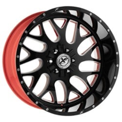 XF Off-Road XFX-301 24x14 5x127/5x139.7 -76 ET 78.1 CB Gloss Black w/ Red Inner