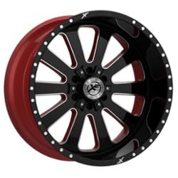 XF Off-Road XFX-302 20x9 5x139.7/5x150 0 ET 108 CB Gloss Black w/ Red Inner