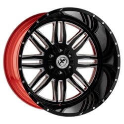 XF Off-Road XFX-303 26x12 8x170/8x180 -44 ET 106.4 CB Gloss Black w/ Red Inner