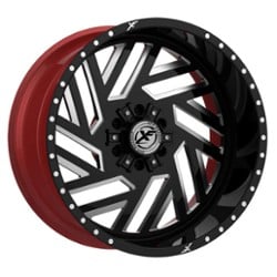 XF Off-Road XFX-304 24x12 5x127/5x139.7 -44 ET 78.1 CB Gloss Black w/ Red Inner