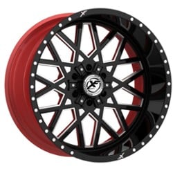 XF Off-Road XFX-307 24x12 5x127/5x139.7 -44 ET 78.1 CB Gloss Black w/ Red Inner