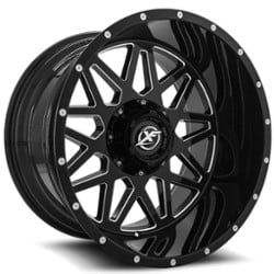 XF Off-Road XF-211 24x14 Blank 5 Lug/Blank 6 Lug/Blank 8 Lug -76 ET 106.4 CB Gloss Black Milled