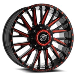 XF Off-Road XF-211 20x9 5x127/5x139.7 0 ET 78.1 CB Gloss Black Red Milled