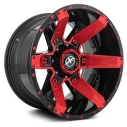 XF Off-Road XF-214 20x9 8x165.1/8x170 0 ET 125.2 CB Gloss Black w/ Red Inserts