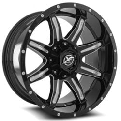 XF Off-Road XF-215 22x12 5x127/5x139.7 -44 ET 78.1 CB Gloss Black Milled