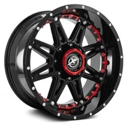 XF Off-Road XF-217 20x9 5x127/5x139.7 0 ET 78.1 CB Gloss Black w/ Red Inserts