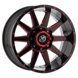 XF Off-Road XF-219 20x10 5x139.7/5x150 -24 ET 110.3 CB Gloss Black Red Milled