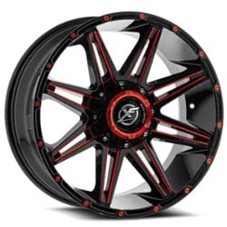 XF Off-Road XF-220 17x9 6x135/6x139.7 12 ET 108 CB Gloss Black Red Milled