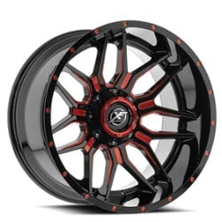 XF Off-Road XF-222 26x14 5x127/5x139.7 -76 ET 78.1 CB Gloss Black Red Milled