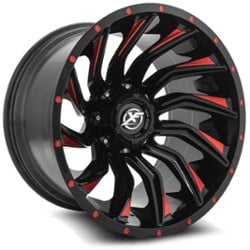 XF Off-Road XF-224 24x14 5x127/5x139.7 -76 ET 78.1 CB Gloss Black Red Milled