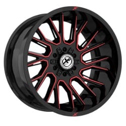 XF Off-Road XF-230 20x10 Blank 6 Lug -24 ET 125.2 CB Gloss Black Red Milled