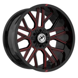 XF Off-Road XF-235 20x10 Blank 6 Lug -12 ET 125.2 CB Gloss Black Red Milled