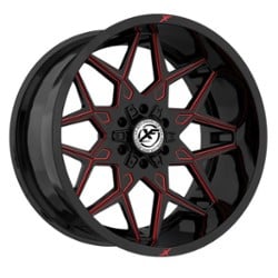 XF Off-Road XF-238 22x10 6x135/6x139.7 -24 ET 106.4 CB Gloss Black Red Milled