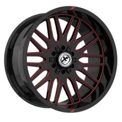 XF Off-Road XF-240 20x9 Blank 6 Lug 0 ET 125.2 CB Gloss Black Red Milled