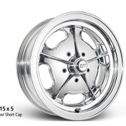 E-T Wheels Gasser 15x4.5 3.125 ET 73 CB Polished