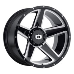 Vision 390 Empire Trailer 15x6 5x127/5x114.3 0 ET 83 CB Gloss Black Milled Spoke