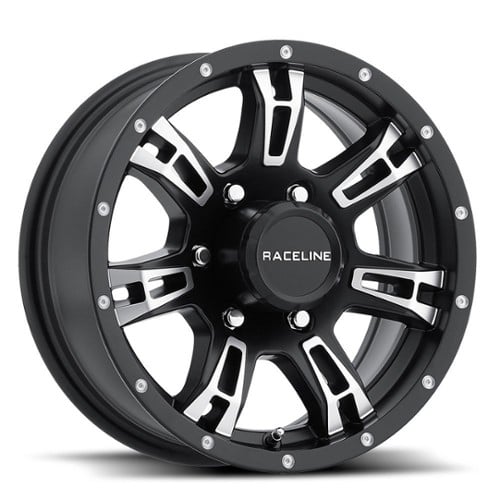 Raceline 840 Arsenal Trailer 15x5 5x114.3 0 ET 81 CB Black Machined (D840-55012)