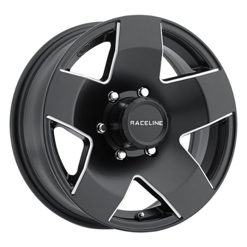 Raceline 855 Maxum Trailer 13x4.5 5x114.3 0 ET 81 CB Black with Machine (855-34512)