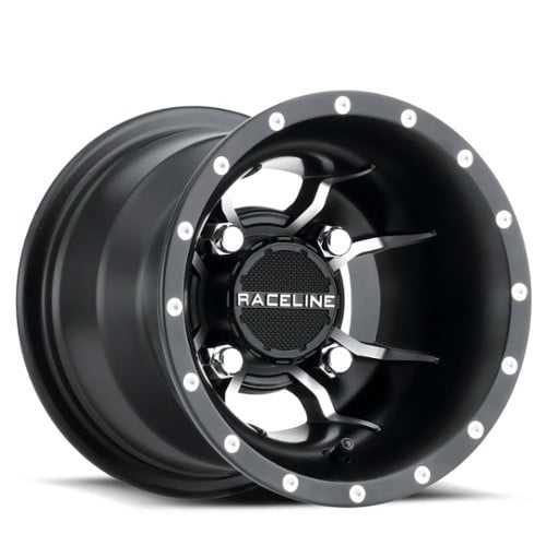 Raceline A77 Mamba UTV 9x8 4x110 -35 ET 86 CB Satin Black Machined (A7798011-35)