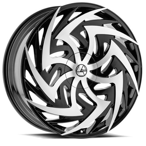 Azara AZA 520 24x9 6x135/6x139.7 25 ET 87.1 CB Gloss Black Machined (AZA520249061351397+25BM)