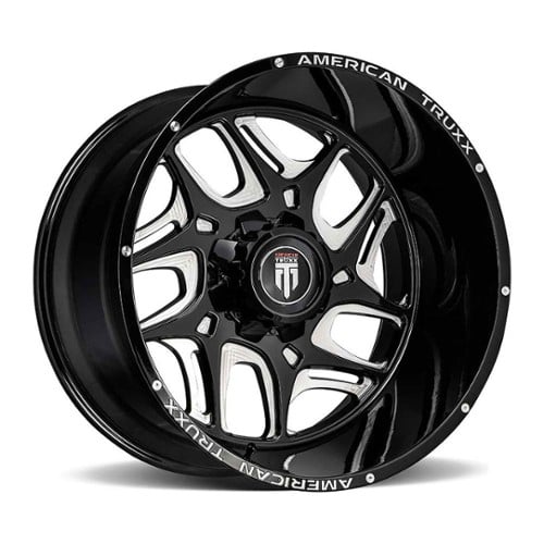 American Truxx Sweep 24x14 5x127 -76 ET 78.1 CB Black/Milled (AT1900-24473M-76)