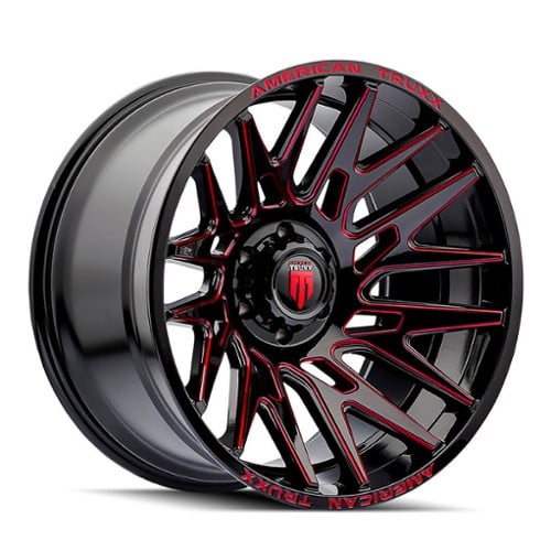 American Truxx AT1919 Evolution 22x12 6x135 -44 ET 87.1 CB Black Prizm Red (AT1919-22236BTR)