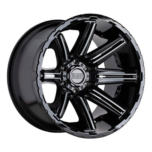 Black Rhino Rampage 20x12 8x165.1 -44 ET 125.1 CB Gloss Black w/Milled Spokes (2012RPG-48165B25)