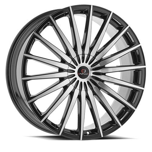 Cavallo CLV-34 24x9 5x115/5x120 18 ET 78.1 CB Gloss Black Machined (CLV3424905115120+18BM)