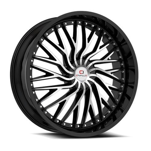 Cavallo CLV-43 22x8.5 5x114.3/5x120 38 ET 74.1 CB Gloss Black Machined (CLV43228551143120+38BM)