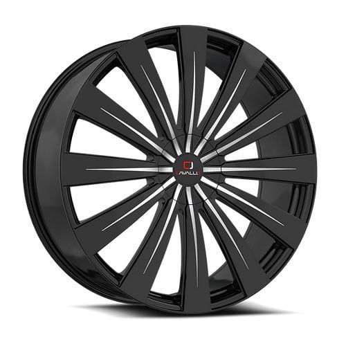 Cavallo CLV-49 22x9.5 5x115/5x120 15 ET 74.1 CB Gloss Black Machined (CLV4922955115120+15BM)