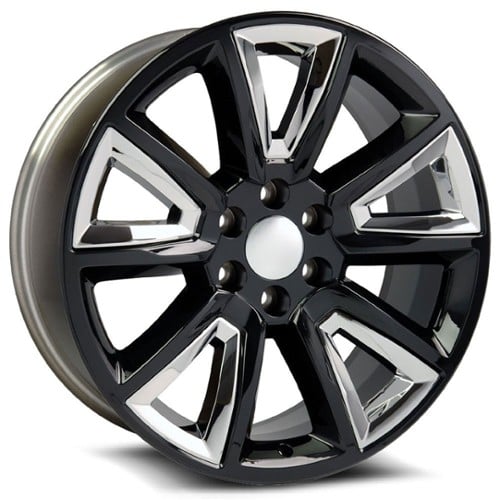 O.E. Revolution C-08 24x10 6x139.7 31 ET 78.1 CB Black w/ Chrome Inserts (C082410655+31GBCIS)