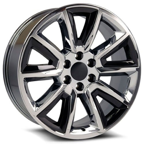 O.E. Revolution C-08 24x10 6x139.7 31 ET 78.1 CB Chrome w/Gloss Black Inserts (C082410655+31CBIS)