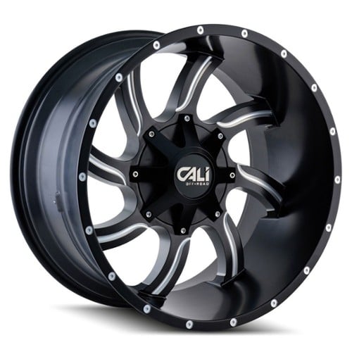 Cali Off-Road 9102 Twisted 22x12 8x180 -44 ET 124.1 CB Satin Black/Milled Spokes (9102-22278M)