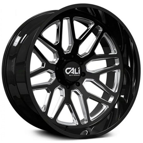 Cali Off-Road Invader 9115 24x14 6x135 -76 ET 87.1 CB Gloss Black/Milled Spokes (9115-24436BM)