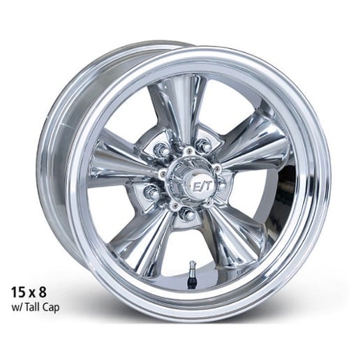 E-T Wheels Classic V 18x8 -13 to 0 ET 73 CB Polished (custv1808p1)